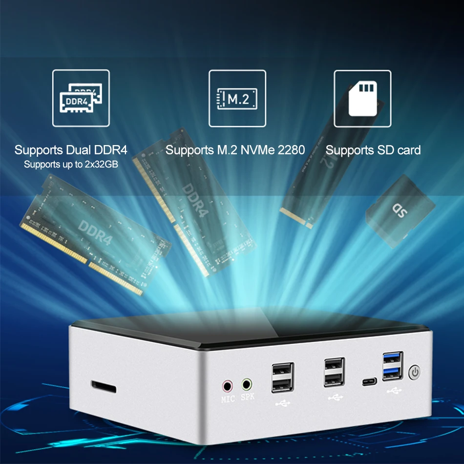 Мини ПК XCY Intel Core i7 10510U Linux Тонкий клиент Микро настольные компьютеры Лучший