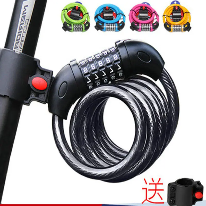 

Bicycle Lock Five Digit Code Lock Mountain Bike Bar Steel Ring Lock Widening And Thickening Anti Theft Riding Equipment