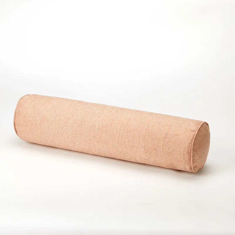 light pink Сплошной цвет круглый съемный моющийся пиломатериал Подушка кровать рулон Подушка голова нога задняя поддержка светильник дорожная подушка-столбик - Цвет: light pink
