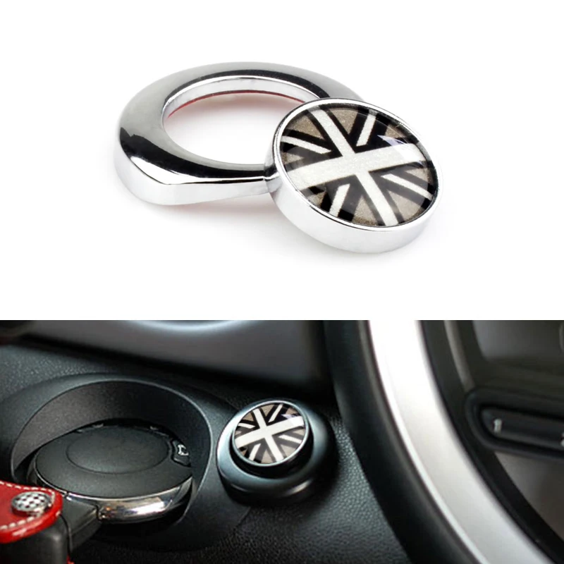 

Для 2-го поколения R55 R56 R57 R58 R59 R60 R61 автостайлинг черный пусковой колпачок кнопки запуска двигателя Union Jack аксессуары