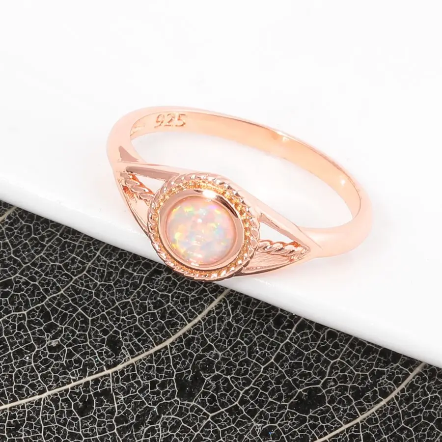 Простое украшение CiNily из розового огненного опала с наполнителем золота для