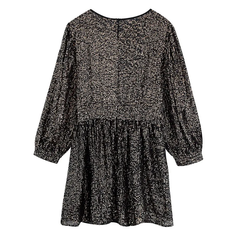Shiny Sequins Dress 2020 New Year Fashion Clothing Long Sleeve Sexy Women Above Knee Dresses |