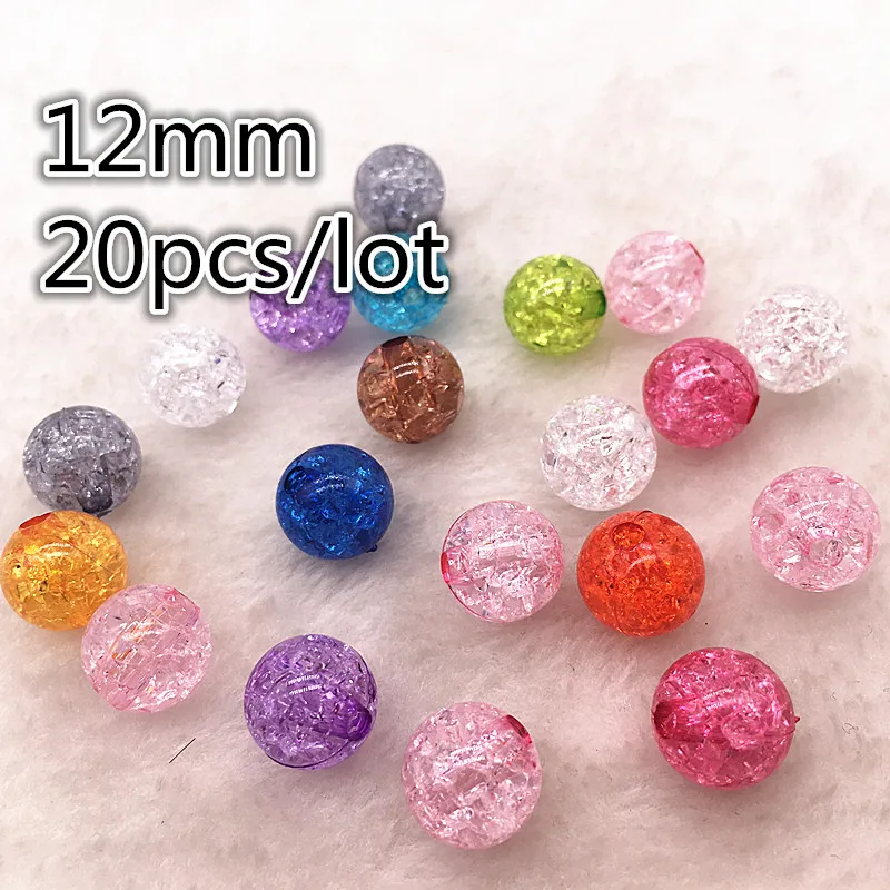 20 шт. 12 мм кофейные круглые акриловые трещины бриллианты браслеты|Бусины| |