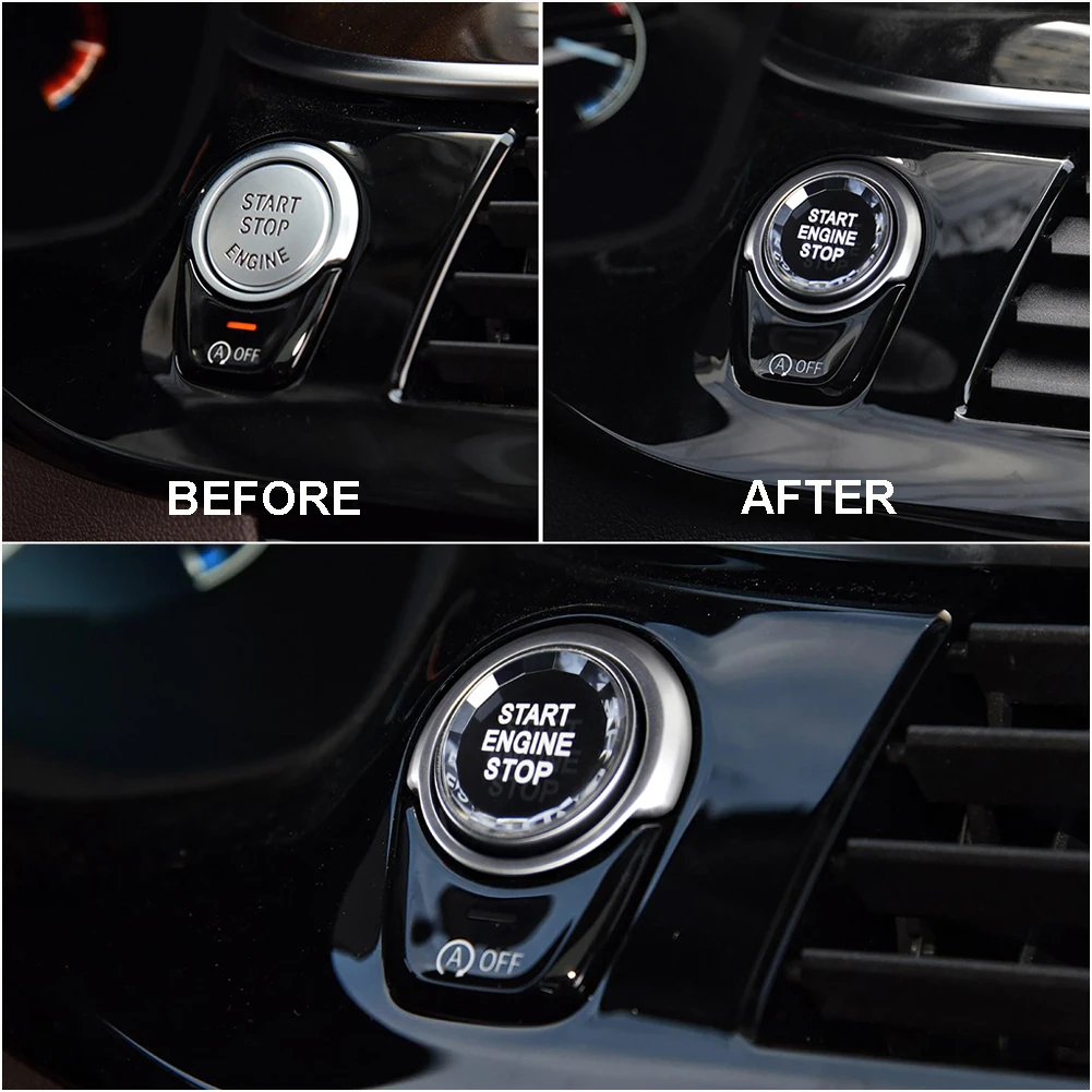 

Diamond Crystal Car Start Stop Switch Button For BMW G F Series F30 F10 G20 F48 G30 X3 G12 G01 G08 Start Stop Switch Button