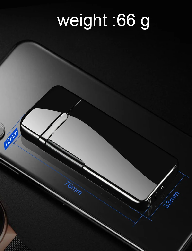 

New Dual Plasma Personality Men's Touch Induction Iighter Windproof Electronic USB Charging Arc Cigarette Smoking Electric Light