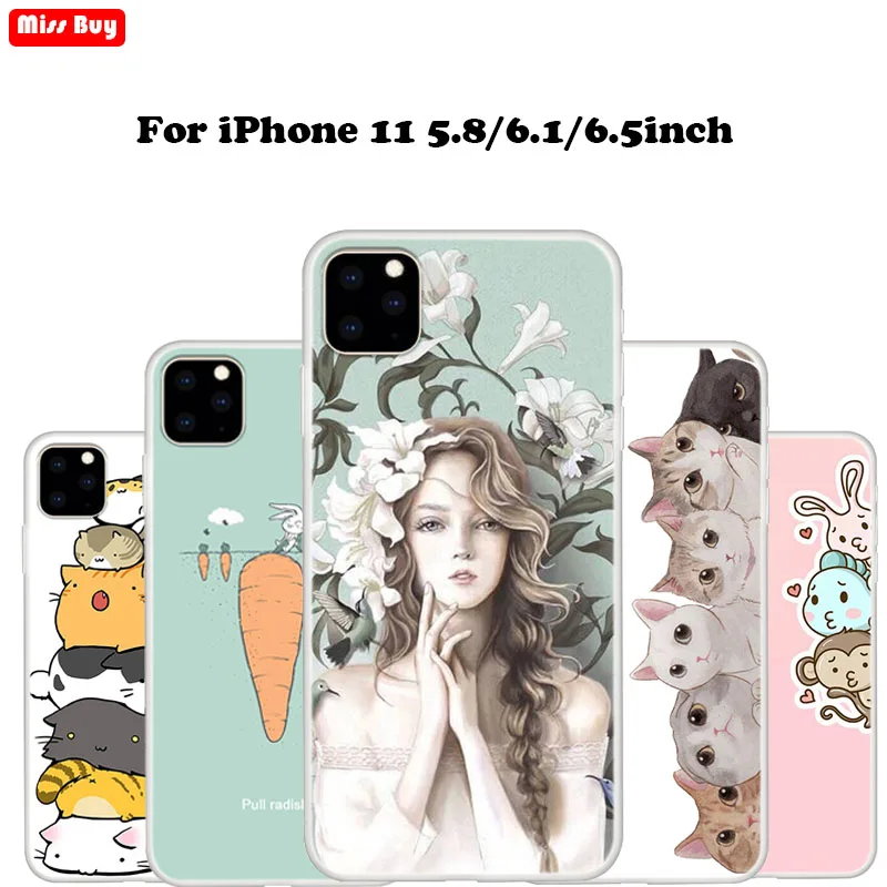 For iPhone 11 Pro X XS Max XR 7 8 6 6s Plus Case Cartoon Patterned Fundas 2019 Soft Silicone Cover Coque |