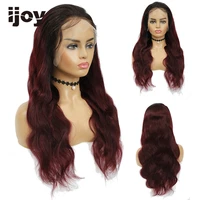 4x13 lace front human hair wigs colored ombre 99j maroon red long body wave wigs brazilian hair for black women non remy ijoy