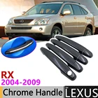 Черная накладка на дверную ручку из углеродного волокна для Lexus RX XU30 2004  2009 2005 2006 2007 2008 RX300 RX330 RX350 RX400h, аксессуары, набор хромированных стикеров