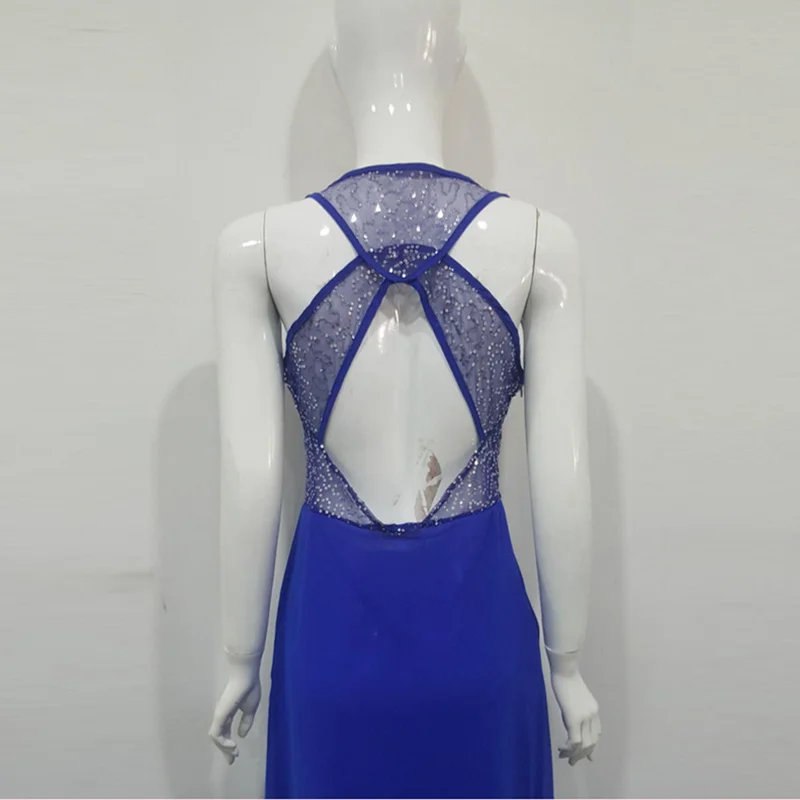 Новинка цельное женское летнее платье Сетчатое без рукавов с круглым вырезом и