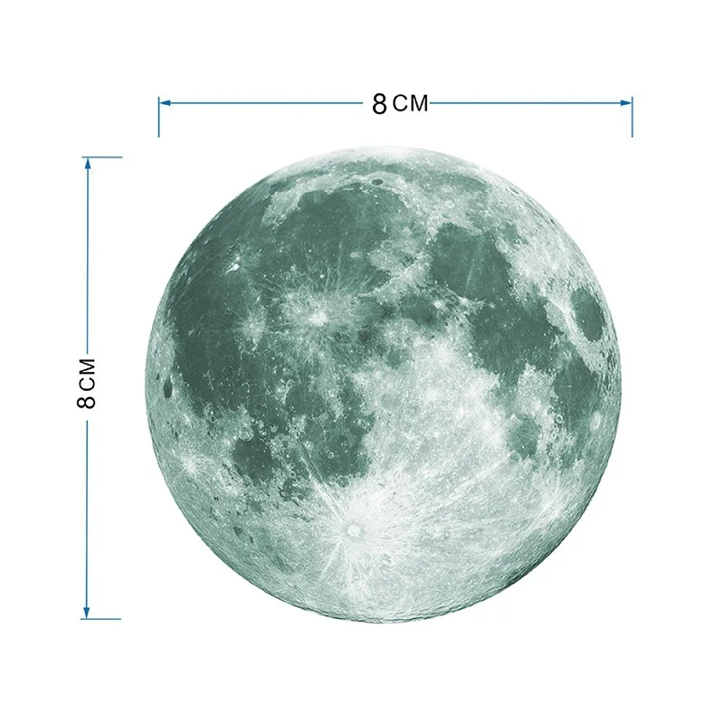 Светящиеся флуоресцентные наклейки на стену La Luna grande 3D Луна съемное ночное видение фотолампа светится в темноте Настенный декор