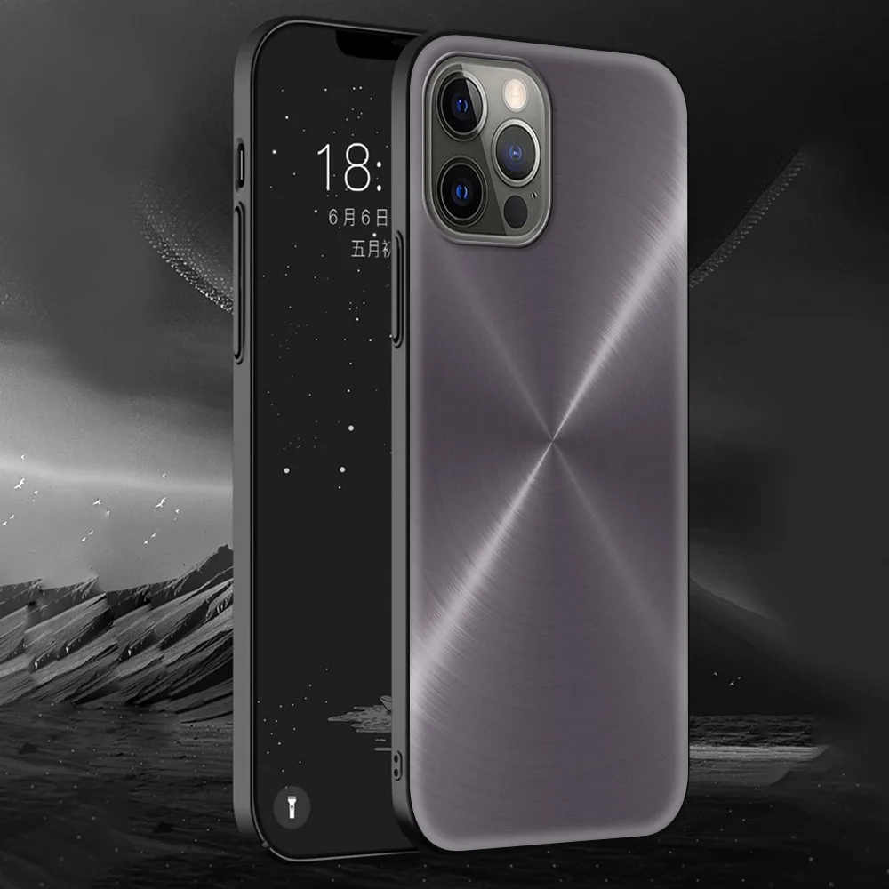 

Brushed Metal Picture Luxury Silicone Case for iPhone 11 12 Pro MAX 7 8 Plus XR XS MAX X 6 6S Plus Smartphone Accessories Cover