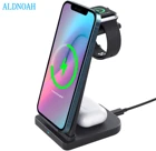 Беспроводное зарядное устройство 3 в 1 Qi 15 Вт, док-станция для быстрой зарядки для Apple Watch IWatch 7 6 5 4 AirPods Pro IPhone 13 12 11 XS 8