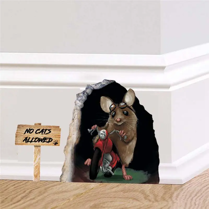 

Cartoon Mouse Wall Stickers for Kids Room Bedroom Decor Living Room Skirting Line Wall Decals Self-adhesive Baby Room Sticker