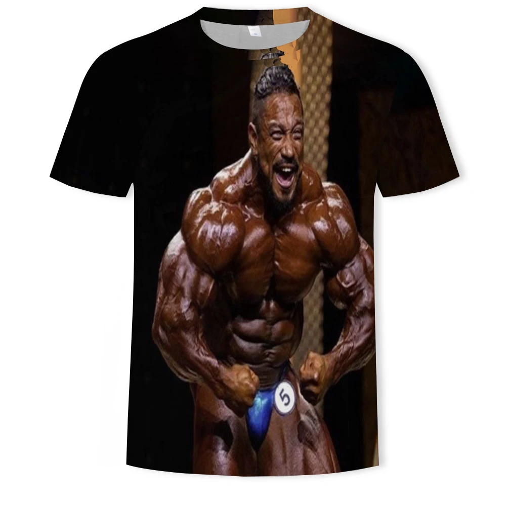 

2021 Summer Hot Sale Men's 3DT Shirt Fitness Sports Muscle Print Pattern Men's Large Size Fashion Cool T-shirt