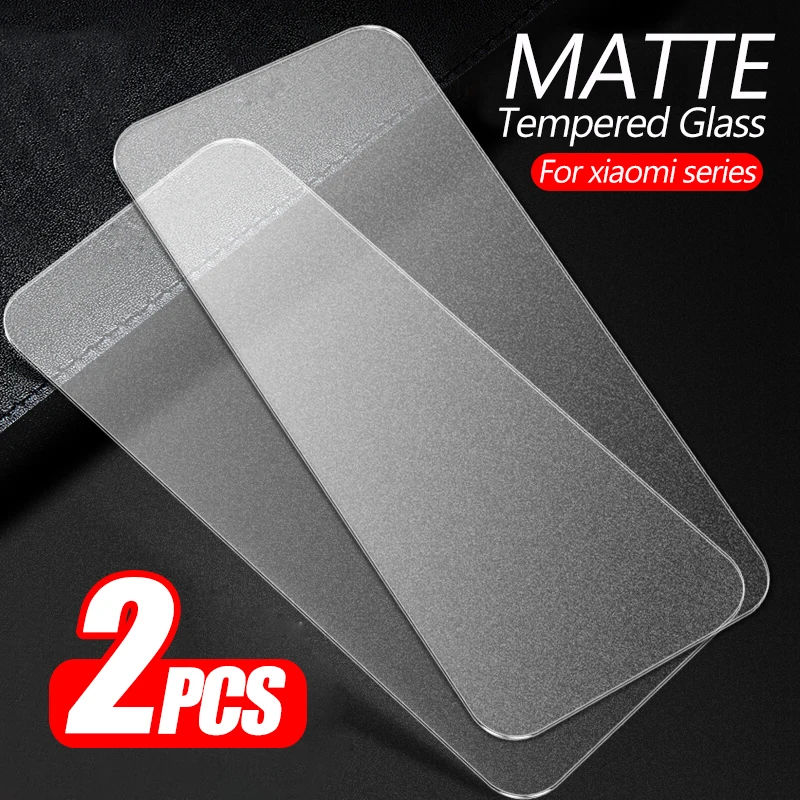 

2pcs Matte Frosted Glass For Xiaomi Mi 10T Pro Poco NFC 9 Lite A3 Redmi Note 9s 7 8 A 8T 7a 8a 9a 9c Protective Screen Protector