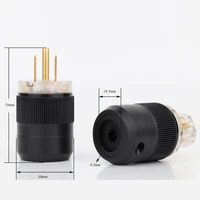 high quality gold plated transparent us ac power plug hifi diy power cable iec female connector