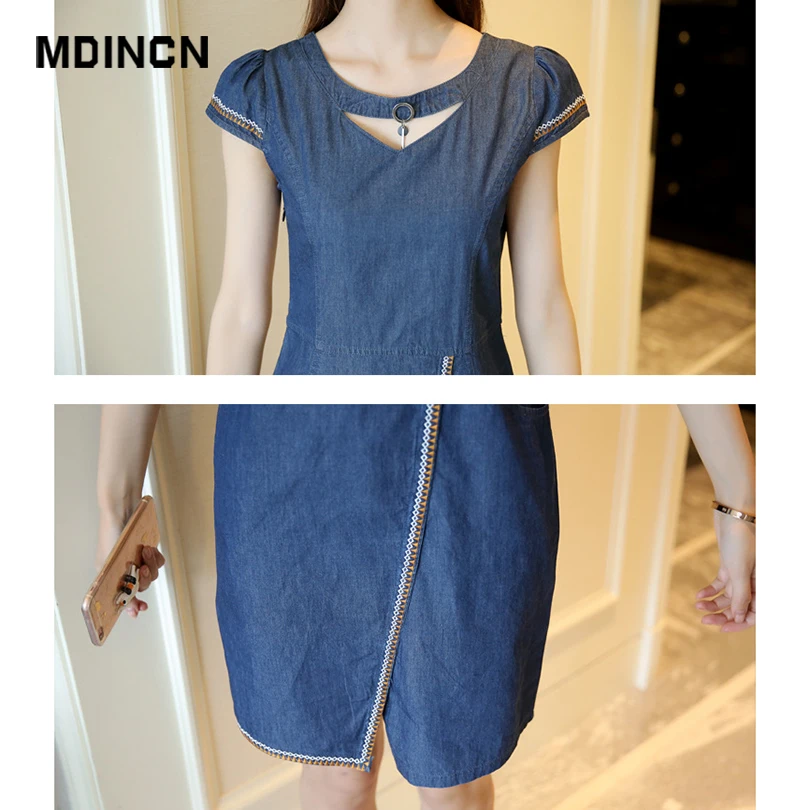 MDINCN горячая Распродажа 2020 новое летнее джинсовое платье женское свободное
