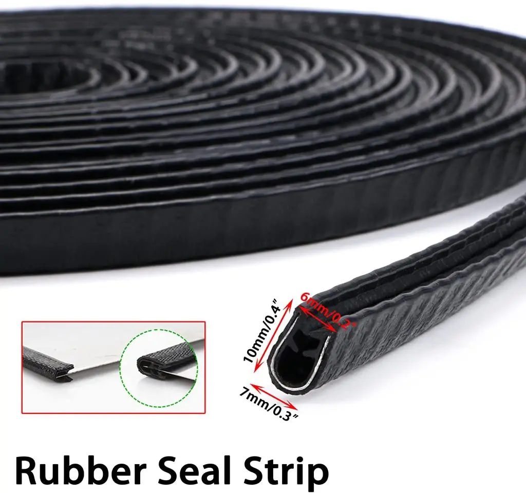 

Universal Car Door Edge Guards No Glue, U Shape Rubber Edge Trim with Weather Draft Seal Strip Weatherstrip for Car