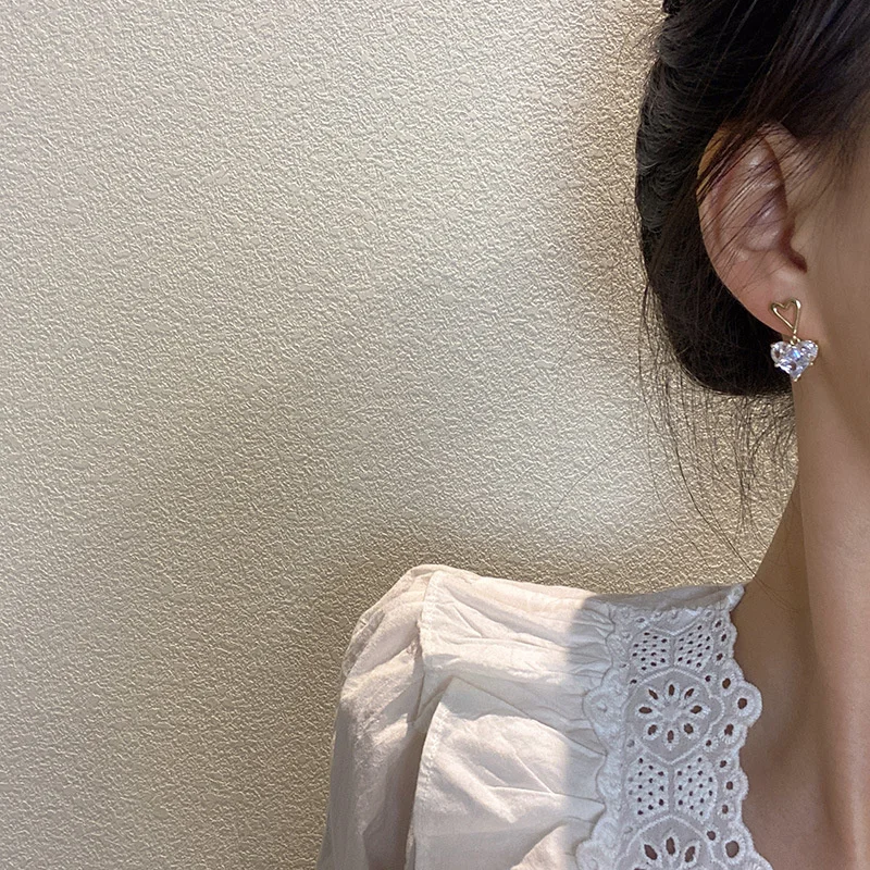 

Love Inlaid Zircon 2021 Trendy Promotion Earrings for Women Luxurious Party