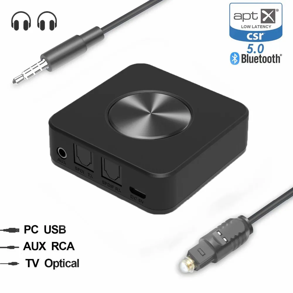 Bluetooth 5 0 передатчик и приемник без потерь фотоадаптер 3 мм/SPDIF/цифровой оптический