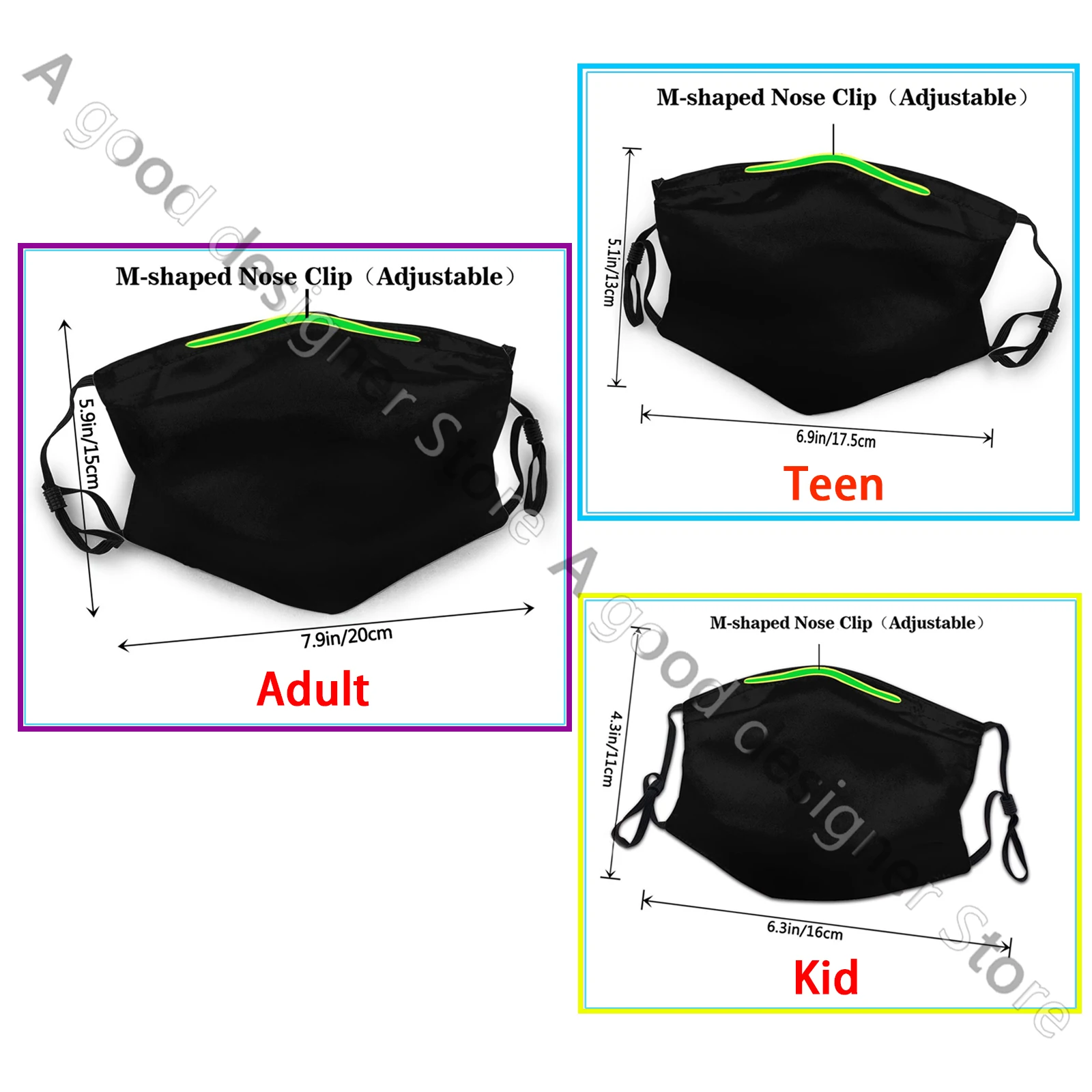 

Bendy Game Mask Boys Facemask Reusable Breathable Washable To Prevent Dust Protective Child/Adult Masks PM 2.5 Filter