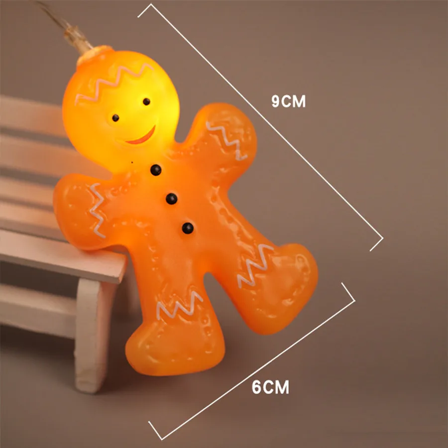 Thrisdar Gingerbread Man светодиодный светильник для печенья 3D золотой пластиковый милый