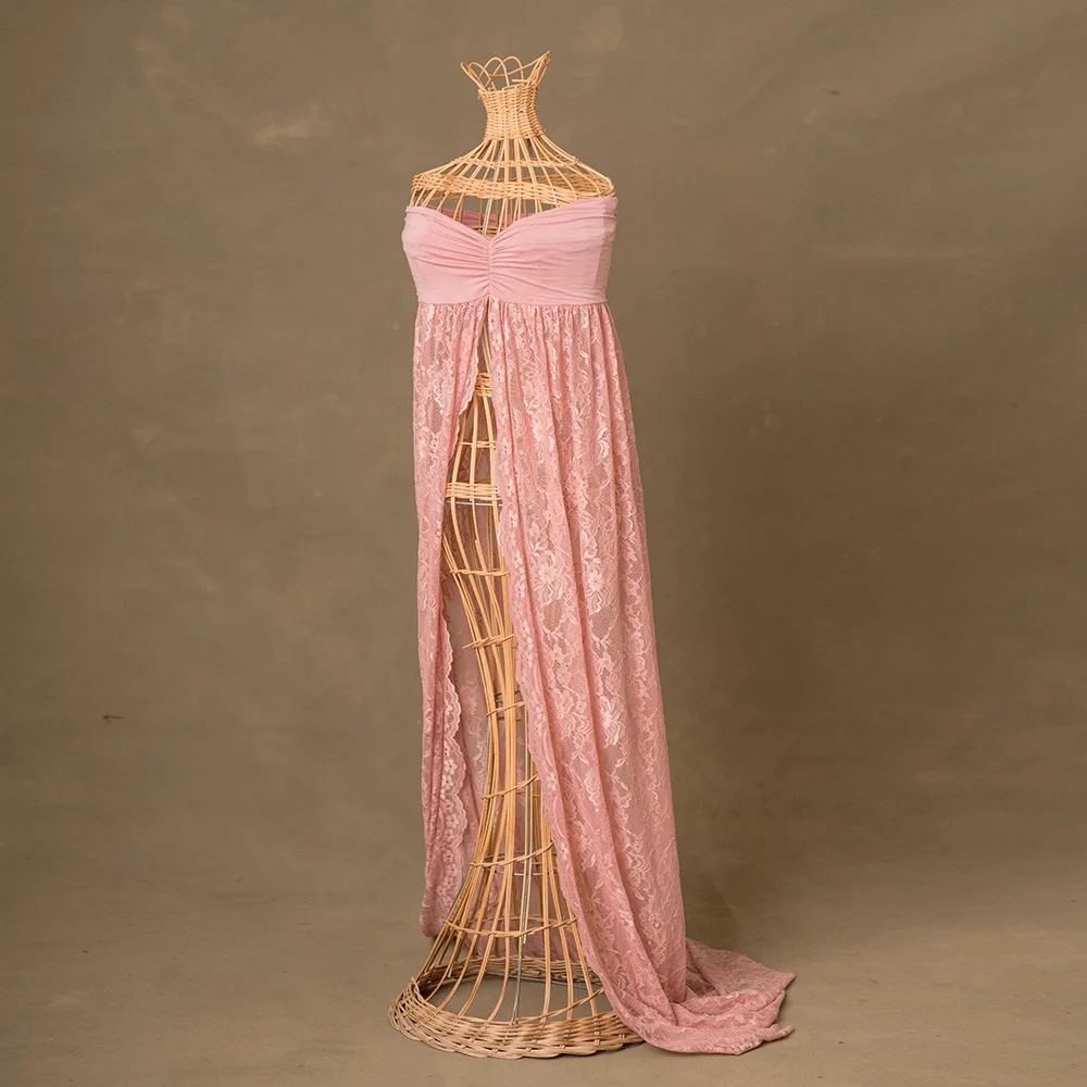 Реквизит для фотосъемки мягкое платье беременных кружевное с разрезом спереди