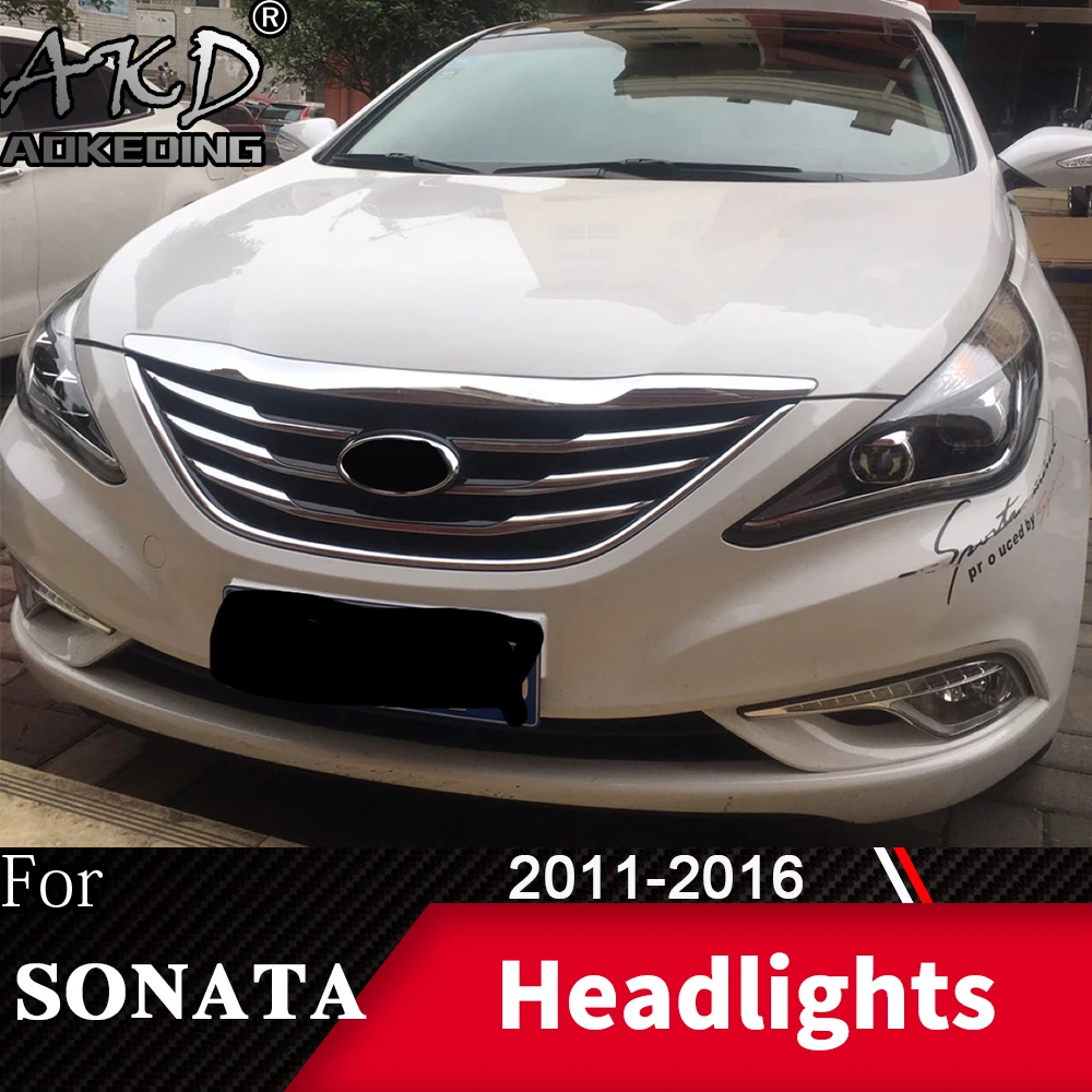 Головной фонарь для автомобиля hyundai Sonata 2011- Sonata8 головной светильник s противотуманный светильник дневной ходовой светильник DRL H7 светодиодный Биксеноновая лампа автомобильные аксессуары
