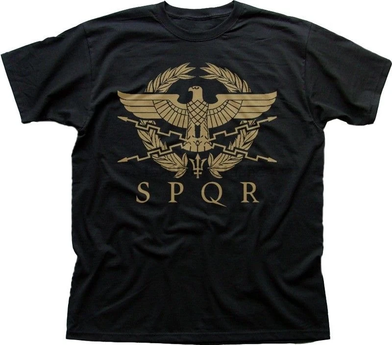 

SPQR Roman Gladiator Imperial Golden Eagle Army printed t-shirt OZ9183 Cool Casual pride t shirt men Unisex New Fashion