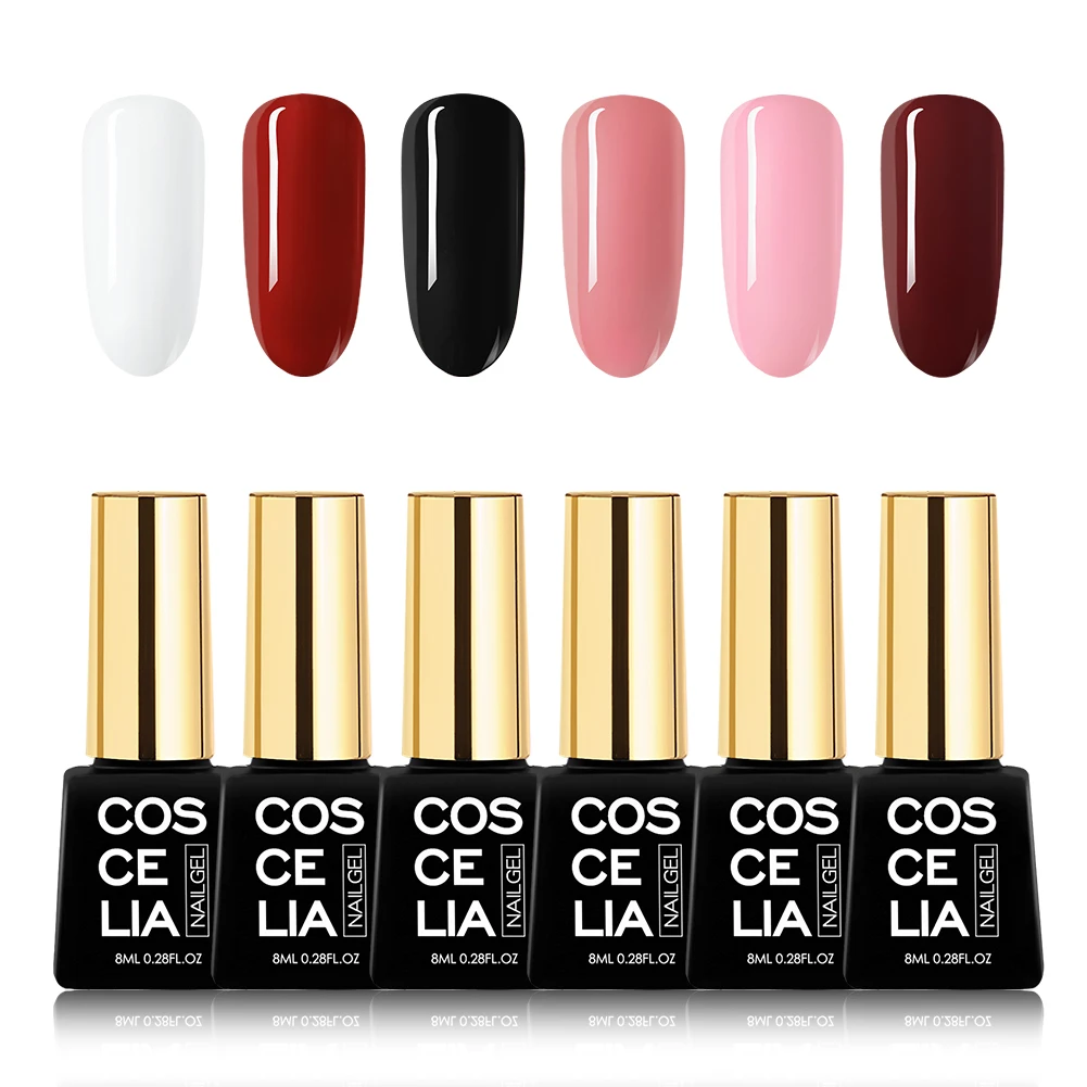 Gel Polish Kit 1 COSCELIA Комплект гель-лаков для ногтей Дизайн ногтей УФ светодиодный набор гелей для маникюра длительный Комплект гель-лаков для ногтей замочить - Цвет: Gel Polish Kit 1