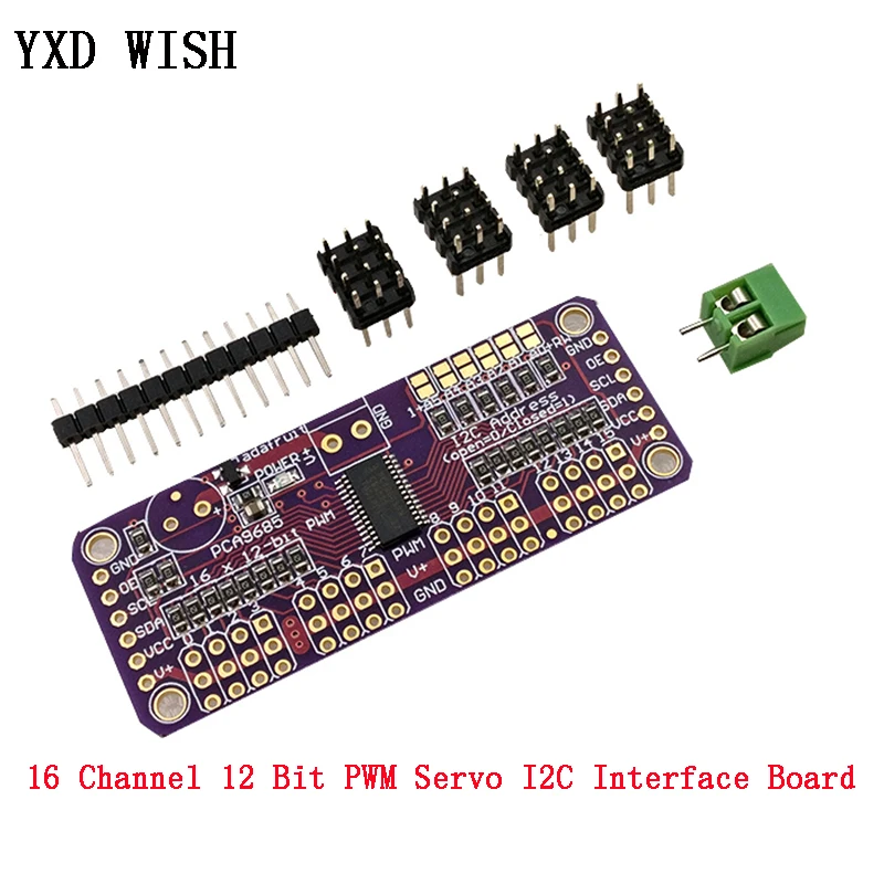 16 каналов 12 бит PWM/Серводвигатель плата I2C интерфейс PCA9685 для Raspberry pi IIC PWM