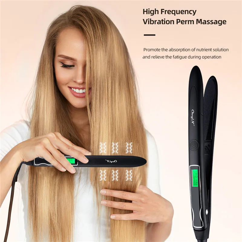 

25mm Flat Iron Electric Hair Straightener Ceramic Straightening Iron Fast Heating Hair Styling Tool 31 Temperatures LCD Display