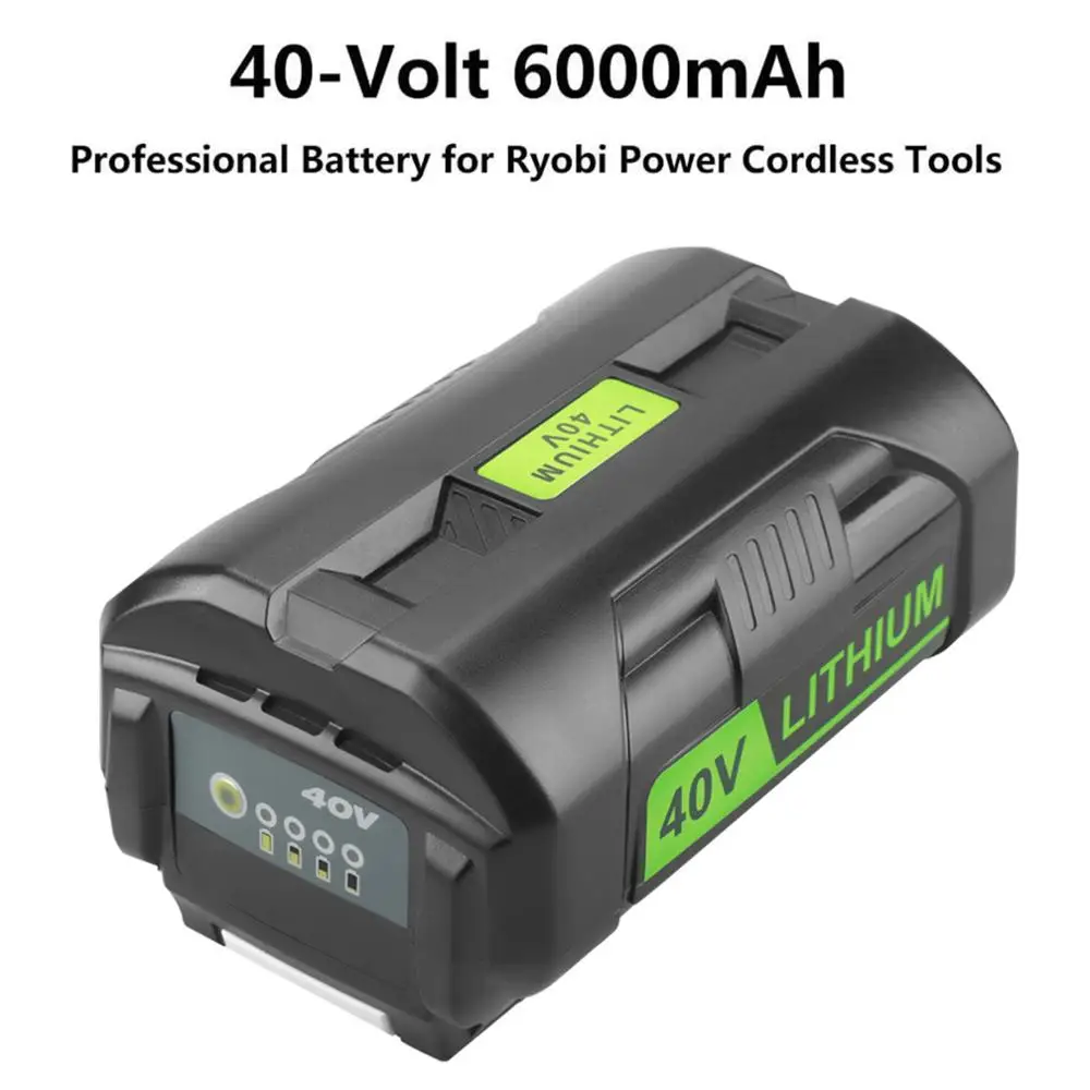 Аккумулятор большой емкосветодиодный 6000 мАч для Ryobi 40 в LED 6000mAhOP4026A OP4050 RY40502 RY40200