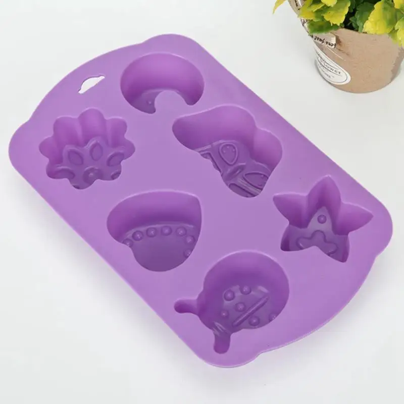 

Silicone Fondant Mold Nonstick Creative 6 Cavities Chocolate Mold Cake Mold Cookie Baking Pan Kitchen Bakeware Accessories