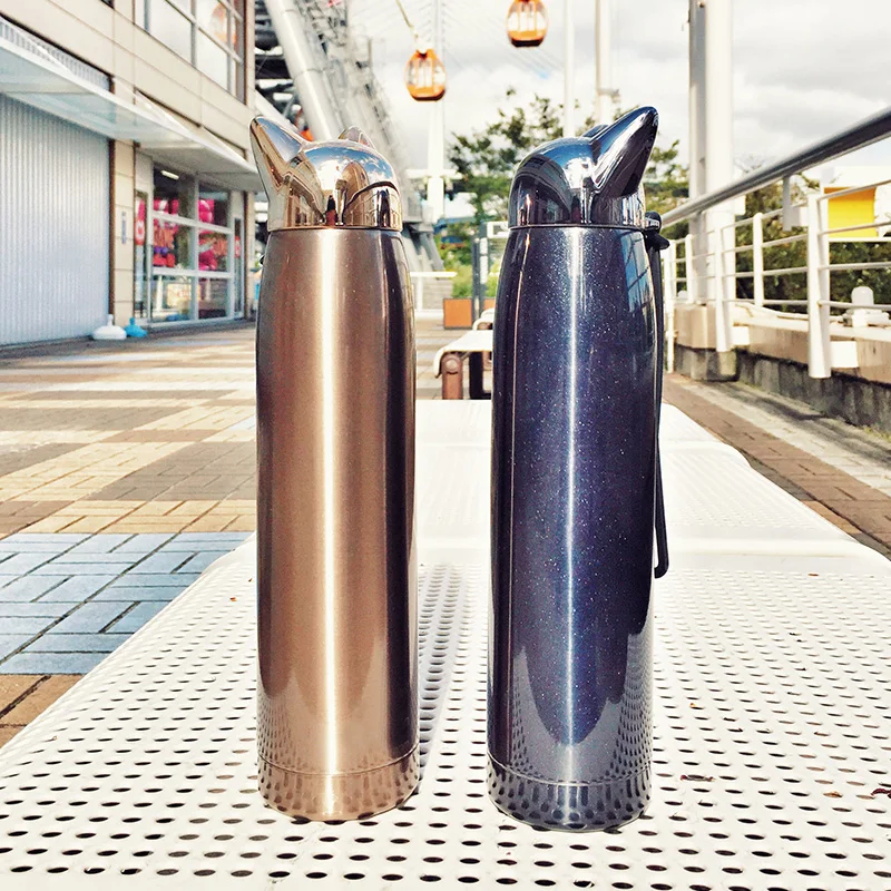 320ml/11oz Double Wall Thermos Water Bottle Stainless Steel Vacuum Flasks Cute Cat Fox Ear Thermal Coffee Tea Milk Travel Mug | Дом и сад