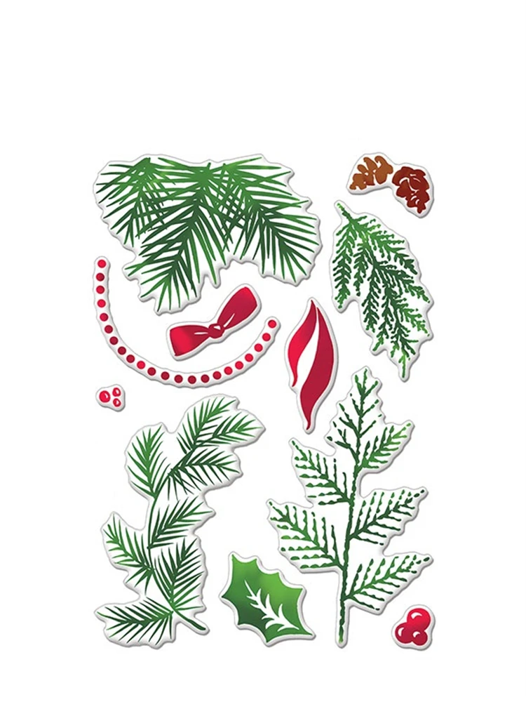 FXL Рождественская зелень прозрачный силиконовый штамп/печать для DIY