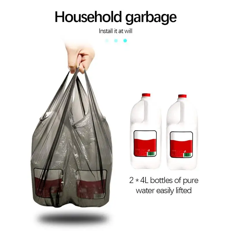 

100Pcs/5 Rolls Trash Bags Disposable Household Plastic Thickened Portable Hand Garbage Bags for Home Bathroom Kitchen Trash Can