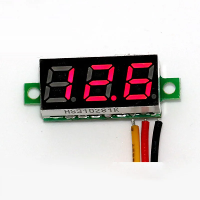 

Цифровой вольтметр CHIZIYO Min, красный светодиод, 0,28 дюйма, DC0-100V, с корпусом, 3 провода