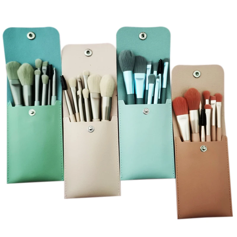 

Cosmetics, beauty and makeup brushes and tool kits for powder, eye shadow, foundation, blush, blending 8 pieces,