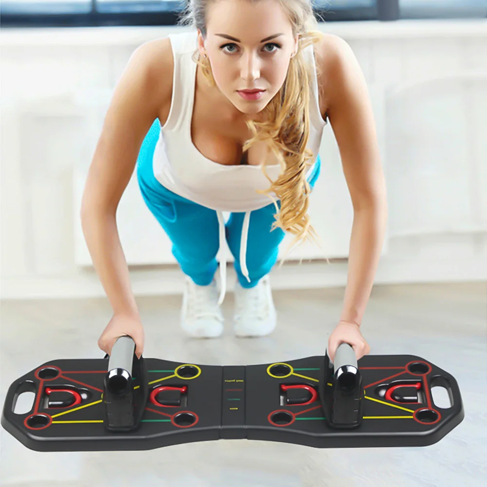 Доска пуш ап 13 в 1 тренажер для фитнеса бодибилдинга стойка с инструкцией принтом