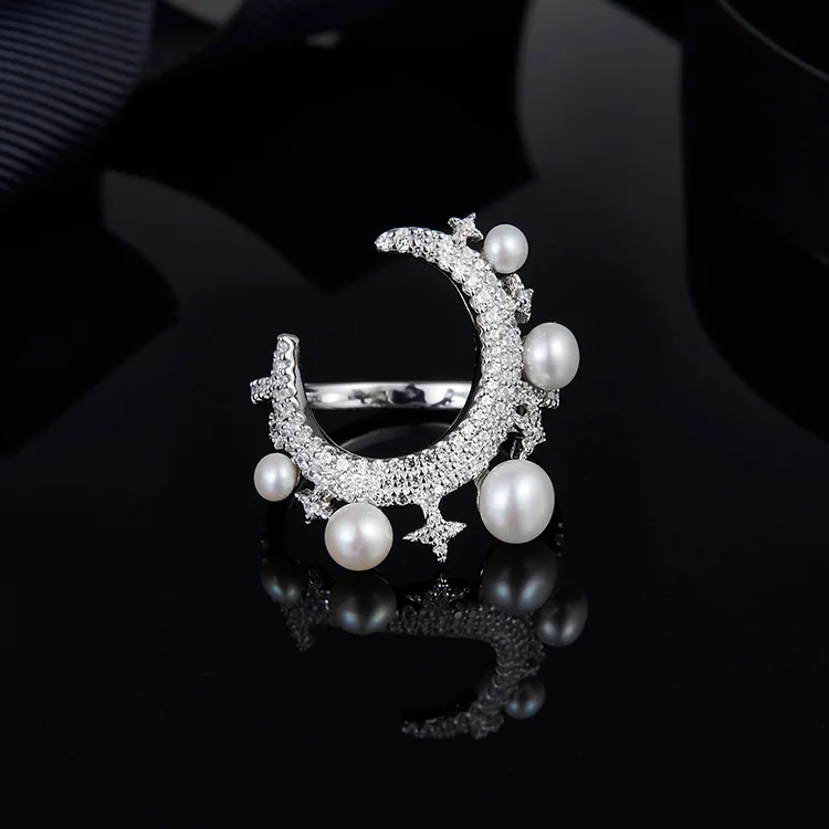 Женское кольцо с искусственным жемчугом серебро пробы | Украшения и аксессуары