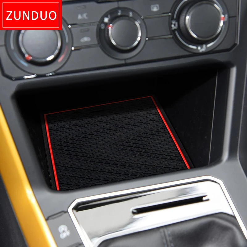 ZUNDUO Anti-Slip Gate Slot Mat For Volkswagen Polo 2018 2019 2020 2021 Accessories Interior Rubber Pad Cup Holders Non-Slip Mats |