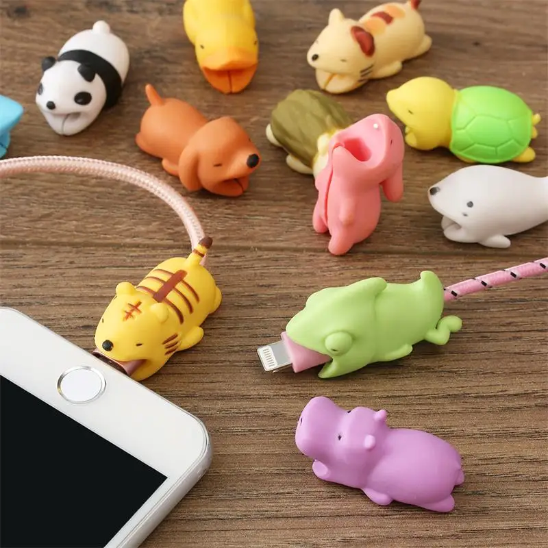 Милая защита для провода наушников с животными Iphone зарядный шнур USB-устройство
