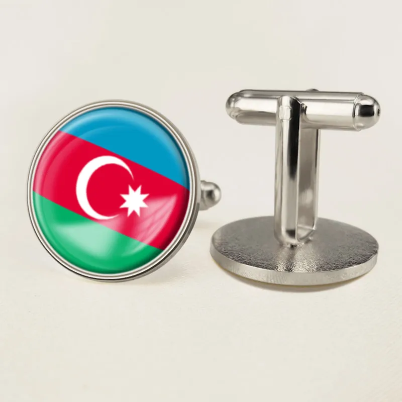 Герб Азербайджан азербайджанский карта национальный флаг эмблема запонки |
