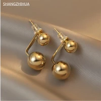 european and american temperament metal ball earrings for woman%e2%80%98s korean fashion jewelry gothic girls simple earrings