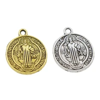 saint st benedict nursia patron medal cross charm beads 100pcs 20x17mm zinc alloy pendants l1649