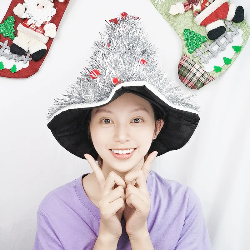 1 шт. блестящая мишура шапка на рождественскую елку для взрослых Рождественская