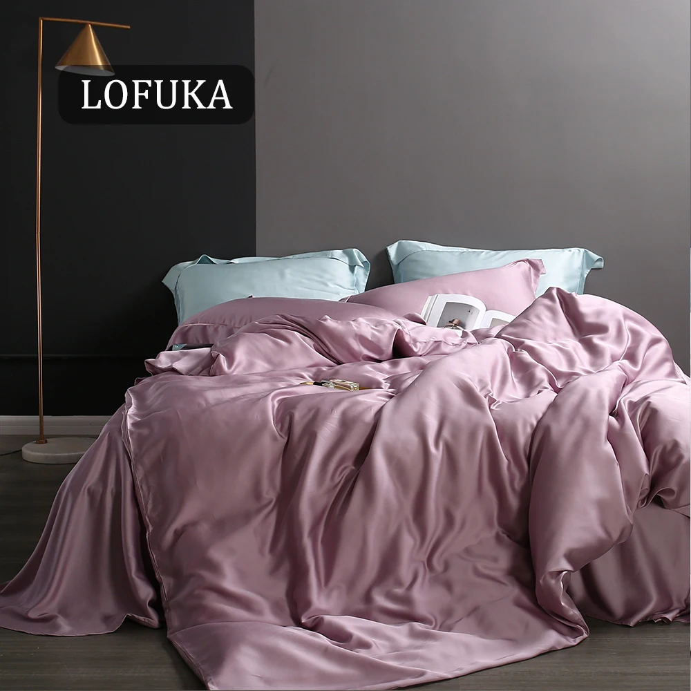

Lofuka Women Purple 100% Silk Bedding Set Nature Beauty Duvet Cover Queen King Flat Sheet Or Fitted Sheet Pillowcase Bed Set