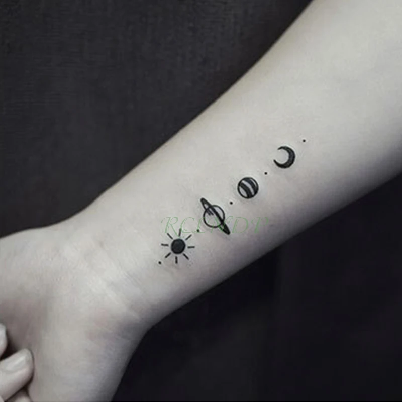 Waterproof Temporary Tattoo Sticker sun moon planet tatto flash tatoo fake tattoos for kids men women | Красота и здоровье