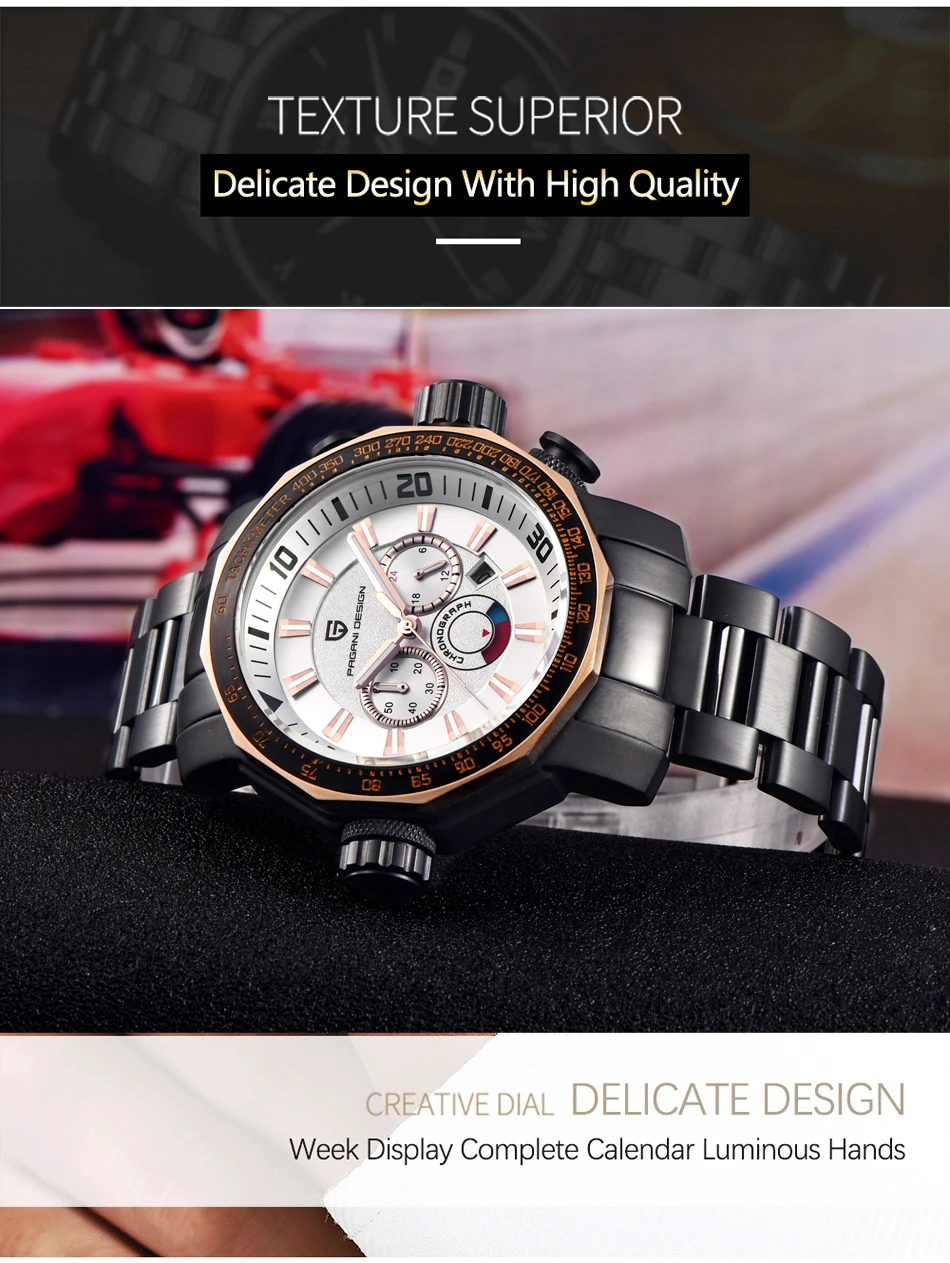Топ люксовый бренд PAGANI Дизайн Спортивные часы Reloj Hombre военные водонепроницаемые многофункциональные кварцевые часы мужские Relogio Masculino
